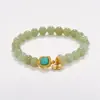 Pulseira de Jade Hetian Natural com Contas para Mulheres, Sino de Prata S925, Pedra Preciosa Turquesa, Contas de Oração Budistas, Joias, Atacado