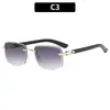 2026 Nuevas Gafas de Sol Cuadradas Sin Montura de Borde Cortado de Moda Transfronteriza Europeas y Americanas Protección UV Estilo Clásico de Moda