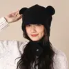 Gorro de Punto de Color Sólido Holgado para Mujer en Invierno, Moderno y a la Moda, Hace que la Cara Parezca Más Pequeña, Cálido y Protector de Orejas, Sombrero de Lana