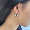 Pendientes geométricos huecos minimalistas de estilo Hong Kong, populares y de moda, de acero inoxidable chapado en oro de 18 quilates, para mujer, de alta gama y combinables.