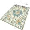 Alfombra de Estilo Étnico Bohemio para Decoración de Sala de Estar y Casa de Huéspedes, Alfombra Resistente a Manchas y al Desgaste, Lavable a Máquina, Alfombra de Cobertura Total para Dormitorio