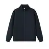 Nueva sudadera cárdigan de algodón líquido de 380 g para primavera y otoño, corte recto, cuello alto, para hombre, ropa de trabajo corporativa con logotipo impreso