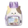Mochila Infantil Gato de Desenho Animado, Mini Mochila Escolar de Jardim de Infância com Contraste de Cores, Mochila Leve de Nylon para Viagem de Bebê