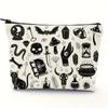 Bolsa de cosméticos impressa dupla face Amazon Temu Explosions Linen Cross-border Bolsa de armazenamento Bolsa multifuncional com zíper para mulheres