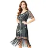 Nuevo Producto 2026 Vestido Gatsby de los Años 20 Falda de Lentejuelas y Flecos Vestido de Noche Retro para Fiesta Disfraz de Performance