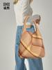 Bolsa de ombro transfronteiriça feminina coreana Bolsa de axilas para todos os jogos Bolsa de mão de grande capacidade Cor contrastante Bolsa de moda