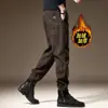 Calça Nova Masculina Outono e Inverno, Calça Harem Casual Solta Versátil Espessada de Veludo Masculina, Calça Quente de Inverno
