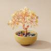 Árbol de Cristal Natural Citrino Árbol de la Fortuna Cornucopia Base para Té o Cigarros Árbol del Dinero Adornos de la Fortuna para Escritorio en Casa