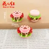 Pastel Hamburguesa Queso Tocino Garra de Gato Juguete de Comida Pegamento de Crema Resina Accesorios Decoración Colgante Funda de Teléfono