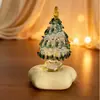 Árvore de Natal Cerâmica Jingdezhen Base Giratória Brilhante, Enfeite de Vidro Fofo Feito à Mão para Presentes de Natal