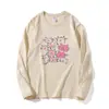Estilo Novo Primavera e Outono Nicho Minimalista Desenho de Linha Simples Estampa de Gato Divertido e Fofo Casual Versátil Blusa de Manga Longa para Mulheres