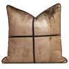 Entrada Lujo Estilo Americano Almohada Bordada de Leopardo Sala de Estar Sofá Cojín de Felpa Bronceado Cojín Lumbar Villa Hotel Mesita de Noche Cojín Cuadrado