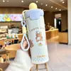 2026 Nueva Taza Térmica de Acero Inoxidable Creativa Linda Bola Flotante Dibujos Animados Taza Infantil Gran Capacidad Portátil Taza con Popote