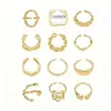 Anillo Set de Tendencia de Moda Transfronteriza Europea y Americana, Anillo Asimétrico Exagerado, Joyería de Anillos Articulados Multipieza Personalizada