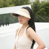 Novo chapéu de sol feminino de verão proteção solar topo vazio chapéu moda estilo coreano vinil chapéu de sol ciclismo chapéu à prova de vento