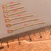 Acessórios para joias DIY banhados a cobre cor de ouro real 18K agulha de contas que retém a cor agulha de nove caracteres usada na mão pérola crochê dobrado atacado