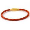 Pulseira de fio de aço 4mm corda de couro trançada corda vermelha aço inoxidável Zhoujia CTF corda de mão produtos semi-acabados podem usar contas de transferência de ouro duro