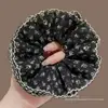 Scrunchie floral multicamadas estilo coreano, elástico de cabelo de alta qualidade, corda para coque estilo preguiçoso, acessório de cabelo elástico