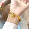 Pulsera de bendición de grasa de amor azul quemado, pulsera de oro y arena de girasol, joyería de alto sentido, nicho, regalo chino, joyería femenina