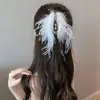 Estilo Ins Dulce Pinza para el Cabello de Pluma de Avestruz Placa Trasera para el Cabello Tocado Pinza de Tiburón Súper Hada Accesorios de Alta Calidad para el Cabello