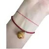 Pulsera de Cascabeles de Madera de Durazno Natural con Hilo Rojo para Protección, Buena Suerte y Seguridad en el Año de Nacimiento; Regalo para Amigas, Parejas o Regalo de Cumpleaños