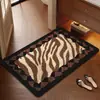 Alfombra de baño tejida de lino, estilo vintage, fácil de limpiar, resistente a las manchas, absorbente, de secado rápido y antideslizante para uso doméstico