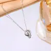 [Aço Titânio Completo] Galvanoplastia a Vácuo Não Desbota Simples Colar de Aço Titânio para Mulheres com Design de Nicho e Corrente Versátil para Clavícula