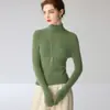 Baicai Rong 100% Caxemira Pura Novo Estilo Suéter de Tricô Gola Alta Listrado Tricô Sem Costura Casual Versátil