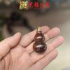 Calabaza Tallada de Ébano Junta de Bambú Hueca Incrustada con Latón Palo de Rosa Colgante de Collar para Botella de Rapé Accesorio