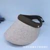 Sombrero Visera de Sol Estilo Nuevo de Verano Imitación Rafia Estilo de Diseño Ala Curva Hace que la Cara se Vea Más Pequeña Sombrero de Protección Solar Exterior Doble Capa Protección UV