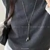 Collar Extraíble de Gota de Agua para Mujer 2025 Nuevo Estilo Popular Lujo Ligero Diseño de Nicho Cadena Larga para Suéter Accesorio