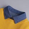 Otoño e Invierno Vacaciones de Primavera Cuello Suéter a Juego para Mujer Suéter Camisa Reductora de Edad Suéter Casual Combinable Cuello Puntiagudo de Mezclilla Cuello Falso