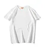 Camiseta de manga corta con cuello redondo, doble cara, mercerizada, 200g, 50 unidades, estilo americano, deportiva, casual, cómoda, clásica, moderna, con logo estampado