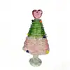 Árbol de Navidad de Vidrio Zibo de 8.5 cm Envuelto en Alambre, Adorno de Vidrio Envuelto en Alambre Puramente Hecho a Mano, Decoración Navideña Creativa Personalizada para Escritorio