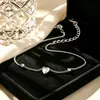 Pulsera de Plata Esterlina S925 para Mujer Estilo Coreano Dulce Amor Pulsera de Bolitas de Plata Pequeñas Temperamento Joyería de Mano en Forma de Corazón Joyería de Mano para Niñas