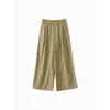 Pantalones Cargo Casuales Rectos Caídos Estilo Perezoso para Mujer Talla Grande Color Caqui Versátiles Adelgazantes Pierna Ancha Versión Coreana