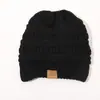 Gorro de punto para coleta de otoño e invierno al por mayor gorro de lana cálido con terciopelo venta directa gorro de luna simple para mujer gorro de cúpula