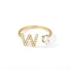 Anillo Abierto de Letra Inicial Z con Circonita de Lujo de Gama Alta Transfronterizo Europeo y Americano Versátil Creativo Simple Anillo Venta al por Mayor