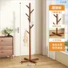 Perchero de Madera Maciza, Perchero de Pie, Colgador de Ropa Doméstico para Dormitorio, Barra de Ropa Vertical Simple, Colgador de Bolsos para Sala de Estar Interior