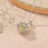 Yiluyin Prata Esterlina S925 Bicolor Jade Água Clara Moeda de Cobre Saco da Sorte Pingente Vintage Personalizado Elegante