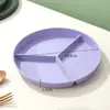 Prato redutor de gordura com três compartimentos com prato de acompanhamentos doméstico salada de macarrão bolinho prato de separação de frutas prato de sobremesa lanche