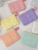 410121 Bolsa Sanitaria Acolchada Color Caramelo Bolsa de Almacenamiento Mini Portátil Servilleta Sanitaria Billetera para Monedas