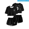 Kuromi Kuromi Anime Ombligo Manga Curta Camiseta Shorts Conjunto Segunda Dimensão Periférico Doce Estilo Japonês Fofo