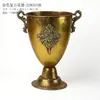 Vaso Clássico com Pé Alto Suporte para Flores Vaso de Flores Arte em Ferro Envelhecido Retrô Estilo Europeu Urna de Flores para Casamento Adereço para Fotos