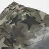 Calça Larga Estampa Camuflada Estrela de Cinco Pontas para Homem, Design de Nicho Pintada com Spray Arco-Formato Roupa de Trabalho Solta Longa