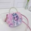 Al por mayor Nuevo Bolso de Hombro Infantil de Hielo y Nieve Caricatura Pequeña Princesa Bolso de Mano de Perlas Versión Coreana Lindo Versátil Cruzado Pequeño Bolso