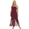 Saia Feminina Europeia e Americana Transfronteiriça Tamanho Plus Feminino Suspensório Franja Longa Personalizada Slim Saia Longa Vestido Sexy F200234