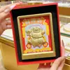 Oro Puro 999 Gato de la Suerte Dios de la Fortuna Marco Adorno Feng Shui Artesanía Recuerdos de Boda Regalos de Año Nuevo Mayoreo