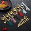 Talheres de Aço Inoxidável Amazon Transfronteiriços Portugal Conjunto de Garfo e Colher Faca Talheres de Mesa para Comida Ocidental de Hotel Faca de Bife Colher de Sobremesa