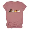 Amazon eBay Tienda Independiente Linda y Divertida Versátil para Mujer Perro Salchicha Fantasma Cuello Redondo Manga Corta Camiseta